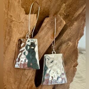 Robert Lee Morris SoHo Geonetric  Silver Hammered Earrings